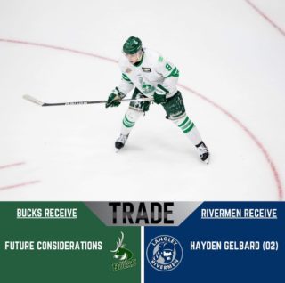 TRADE ALERT 

The Rivermen are excited to announce that we have acquired 2002 born forward Hayden Gelbard from the Cranbrook Bucks in exchange for future considerations! 
Welcome to Langley, Hayden! 

#RivNation